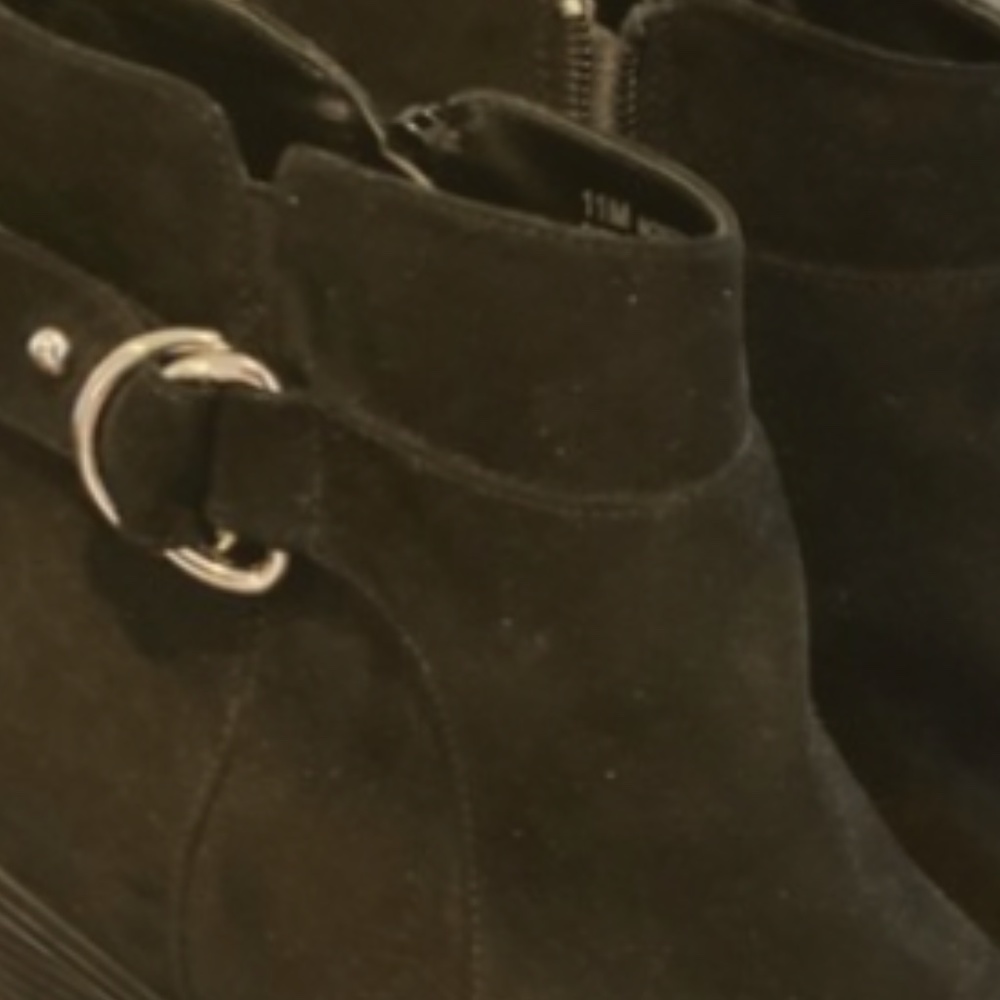 Black suede ankle boots